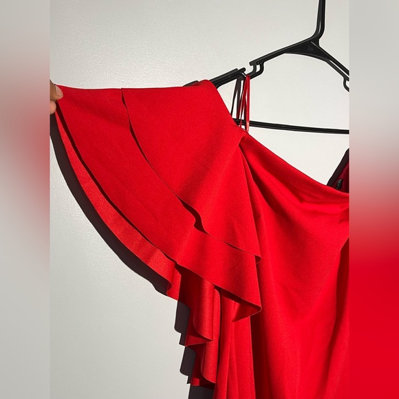Ralph Lauren Vibrant Red Ruffle Mini Dress - Picture 3 of 13